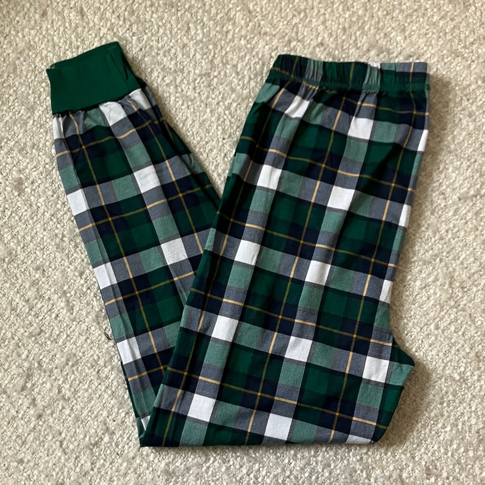 🎄 PJ PLACE BY CHILDRENS PLACE ADULT SIZE MEDIUM GREEN PLAID PAJAMA PANTS